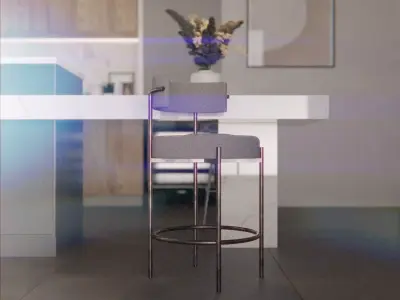 Modern Bar Chair Free 3D model purchase