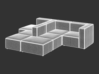  Replica EC1 Modular Sofa Model, Pale Grey 