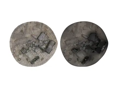 Ruins - High and Low Poly Versions Low-poly 3D model