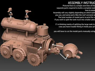 Sci-Fi Tank Truck 3D print model