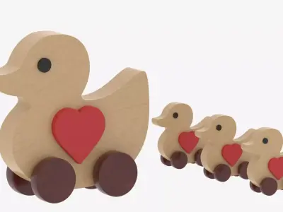  Wooden Toy Duck 3D model