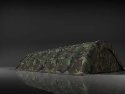 Army tent Game Ready Low-poly 3D model