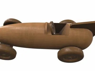 Wooden car toy racer 1 Free 3D model