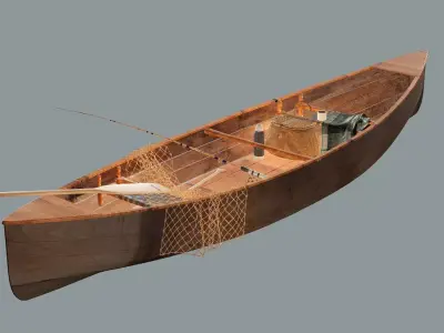 Old Fishing Boat-Lodka 3D Model 3D model