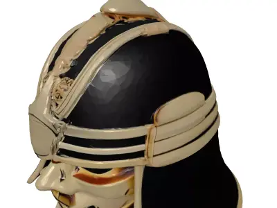 Golden Samurai Kabuto Mask Helmet 3D model