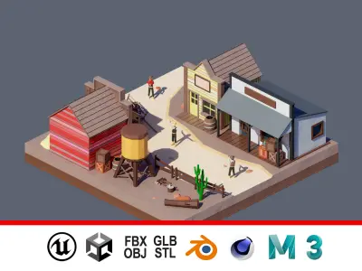 land 34A Low-poly 3D model