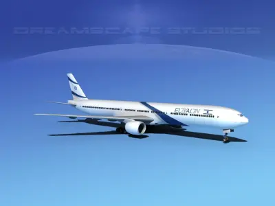 Boeing 777-300 El Al 3D model