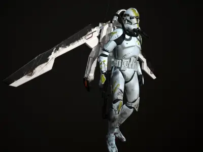Clone trooper Phase 2 sky trooper Low-poly 3D model