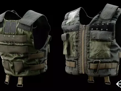 Tactical Body Armor Vest   Low Poly  game ready Low-poly 3D model