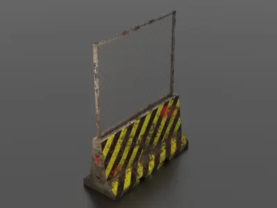 Concrete barrier Low-poly 3D model