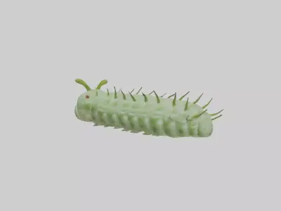 Tomato Hornworm Low-poly 3D model