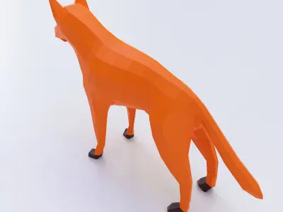 Wolf toon 3d model  Low-poly 3D model