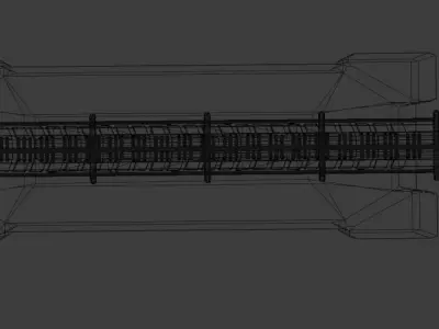holographer futuristic weapon with lights Low-poly 3D model