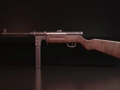 mp40gun wooden gun 3D model