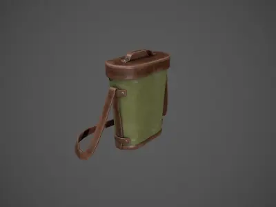 Leather and Khaki Binocular Bag Low-poly 3D model