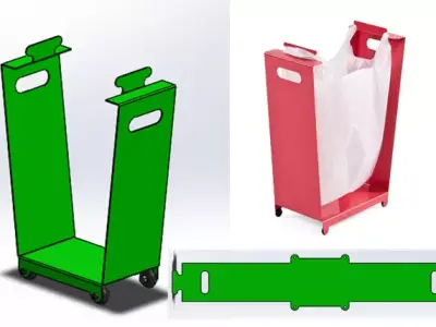 Trash can sheet metal 3D model