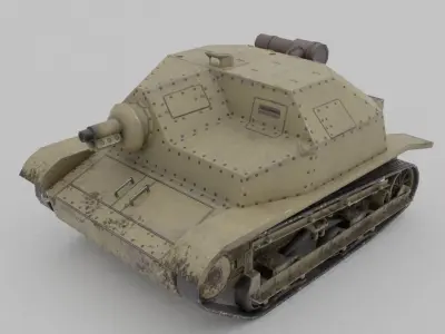  TKS tankette 37mm Low-poly 3D model