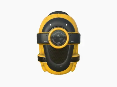 SciFi Backpack C10 Yellow - Fashion Character Design Low-poly 3D model