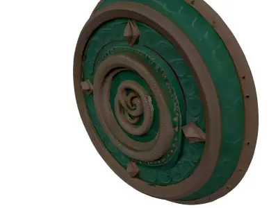 Mythical Serpent Shield Medallion 3D model
