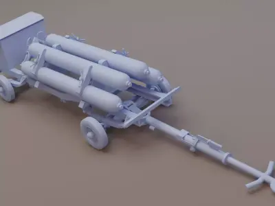 RAF Cold war Aircraft Nitrogen Trolley 3D print model