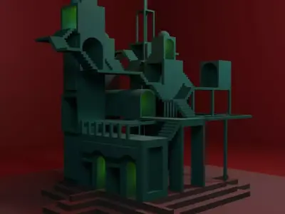 Temple 1 - Lost Temple Low-poly 3D model