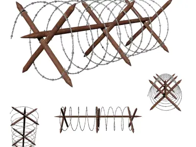 Military WireBarricade Pua Series Metal Fortress Obstacle- N1P 3D model