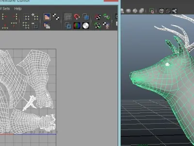 A Deer - person Low-poly 3D model
