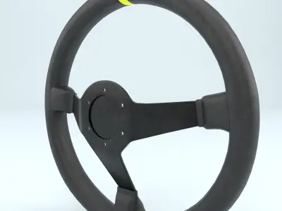Steering Wheel Sparco R345 Leather Black 3D model