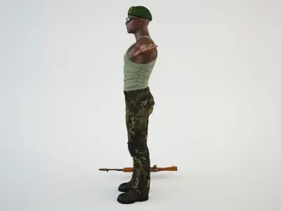 African Mercenary 2 3D model