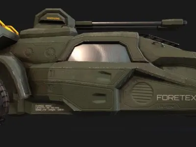 LOWPOLY MILITARY FORTEX LIGHT TRANSPORT ARMED VEHICLE Low-poly 3D model