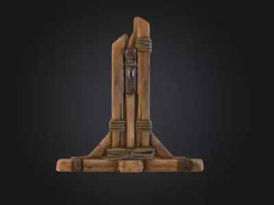 Medieval Stocks Instruments of Justice and Humiliation Low-poly 3D model