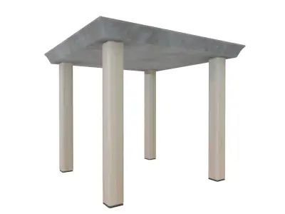 Outdoor Table Low-poly 3D model 7