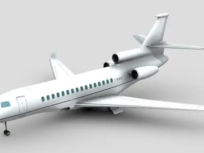 Dassault Falcon 8X Low-poly 3D model
