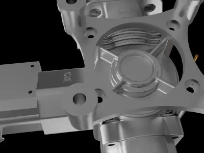 DLE 120 double-cylinder model engine 3D print model