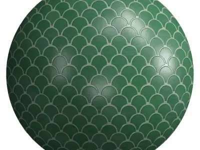 Materials 14- Fish scale tiles PBR 3D model
