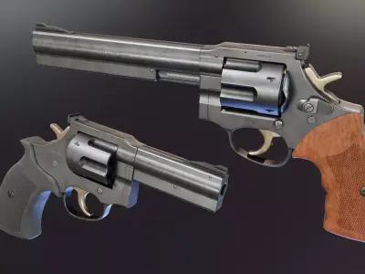 MR73 Revolver Low-poly 3D model