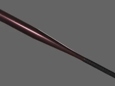 PBR Baseball Bat Moderate Red Low-poly 3D model