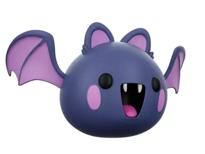 BAT Cartoon Maya Rigged Low-poly 3D model