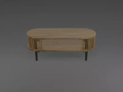Low Polly Modern Coffee Table Set Free low-poly 3D model