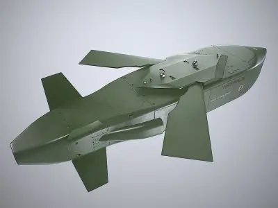 Taurus KEPD 350 air-launched cruise missile green color Low-poly 3D model
