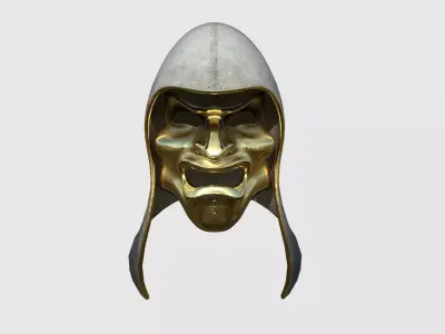 Assassin Mask A05 Gold White - Character Design Fashion Low-poly 3D model