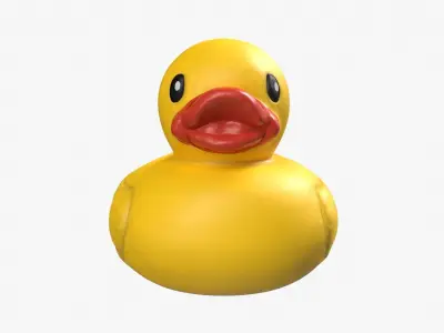 Bathtub Duck in yellow Low-poly 3D model