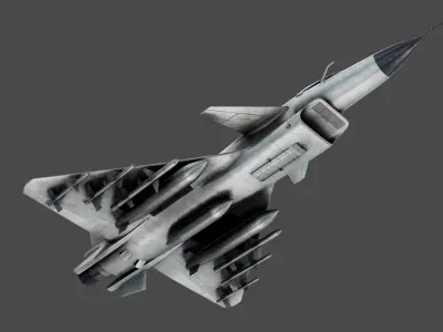 chengdu j 10 Aircraft 3D Model with Textures PBR Animated Low-poly 3D model