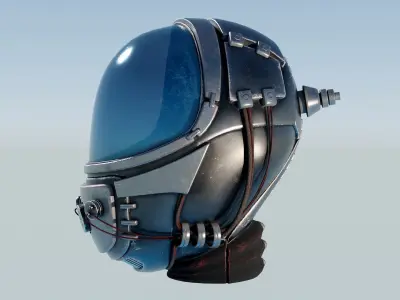 Helmet - Space Mask T2 Low-poly 3D model