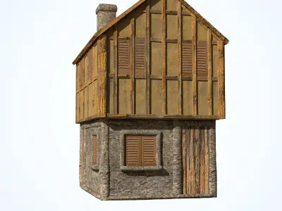 Medieval House 01 Game Ready Low-poly 3D model