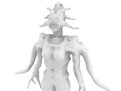 Female Human-Octopus Creature 3D model