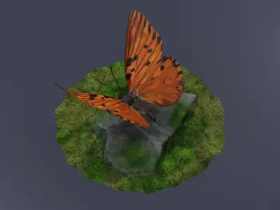 Danaus Plexippus Butterfly Milkweed Monarch  3D model