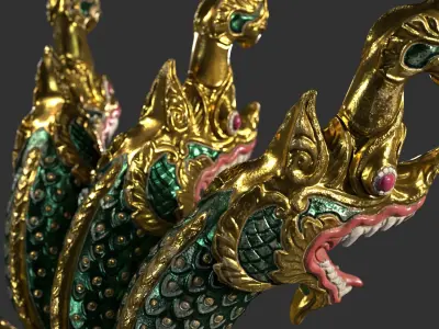 King Of Naga Thailand Sculpture 3D model