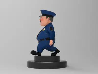 Policeman 3d model police officer figurine Low-poly 3D model