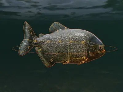 Piranha fish Low-poly 3D model